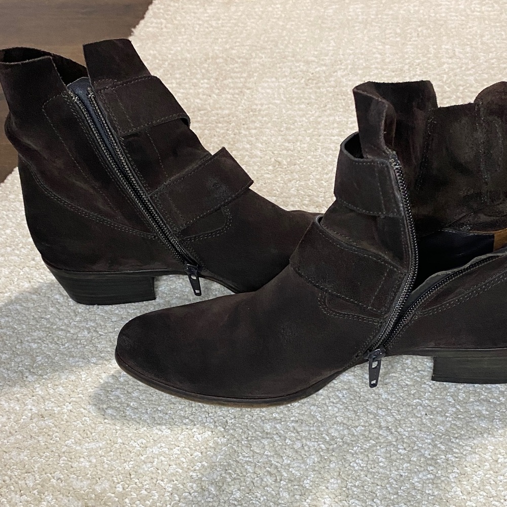 Paul Green Dark Brown Ankle Boots with Double Buckles measures 27.5 centimeters - Picture 12 of 16